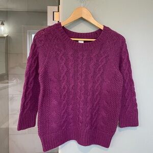 NWOT J. Crew Alpaca/Merino Wool Blend Purple Fisherman Sweater S